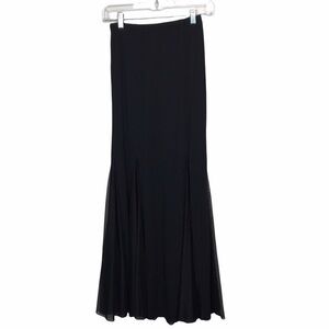 Jessica Howard Evenings Black Stretch Mesh Panel Maxi Skirt